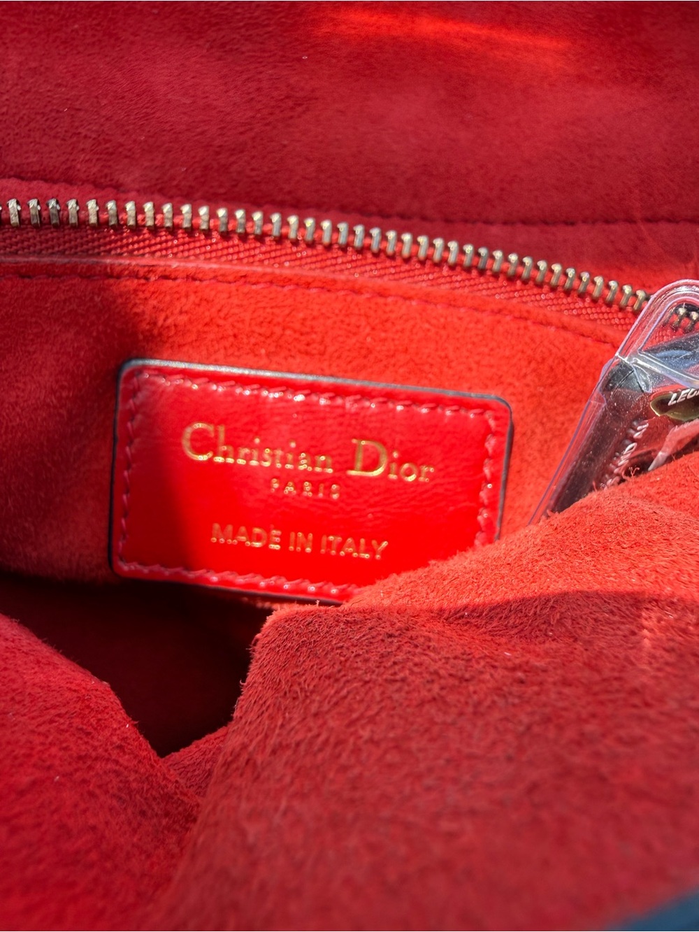 Dior Medium Lady Dior Red Patent Cannage + Bohemian Strap - Picture 2 of 13